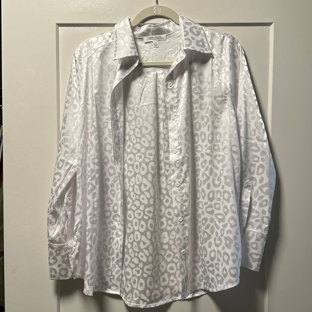White Cheetah Print Shirt